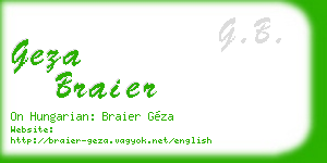 geza braier business card