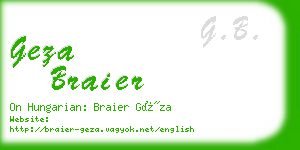 geza braier business card